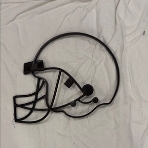 Black Metal Football Helmet Wall Decor